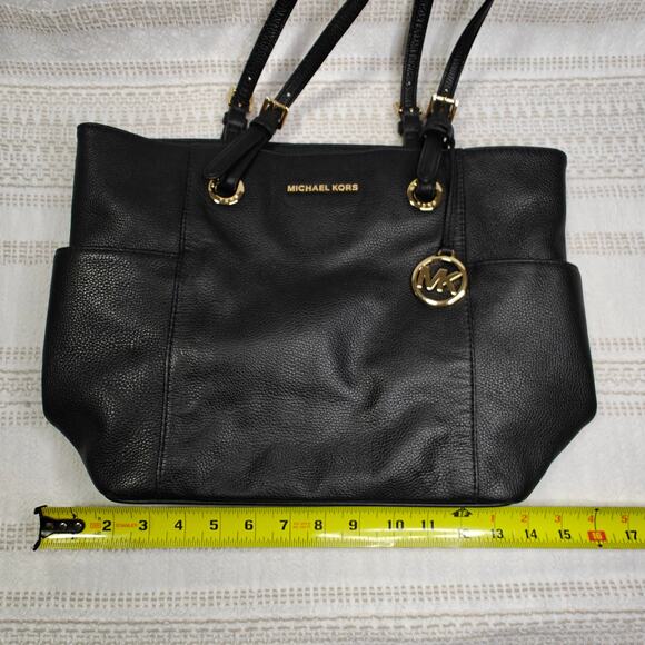 Michael Kors Jet Set Saffiano Leather Tote Black Gold Hardware – Barely Used - Picture 3 of 7